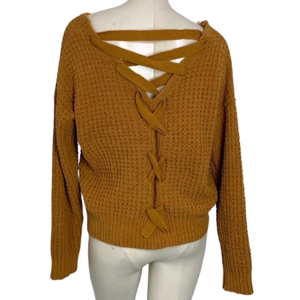 Moral Fiber knit sweater mustard yellow size M